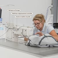 Bloon Paris ergonomska uredska lopta za sjedenje protiv bolova u leđima, protuklizna, crna, 55 cm, ručno izrađena u Portugalu 7