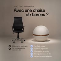 Bloon Paris ergonomska uredska lopta za sjedenje protiv bolova u leđima, protuklizna, crna, 55 cm, ručno izrađena u Portugalu 6
