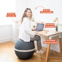 Bloon Paris ergonomska uredska lopta za sjedenje protiv bolova u leđima, protuklizna, crna, 55 cm, ručno izrađena u Portugalu 2