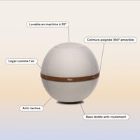 Bloon Paris ergonomska uredska lopta za sjedenje protiv bolova u leđima, protuklizna, crna, 55 cm, ručno izrađena u Portugalu 4