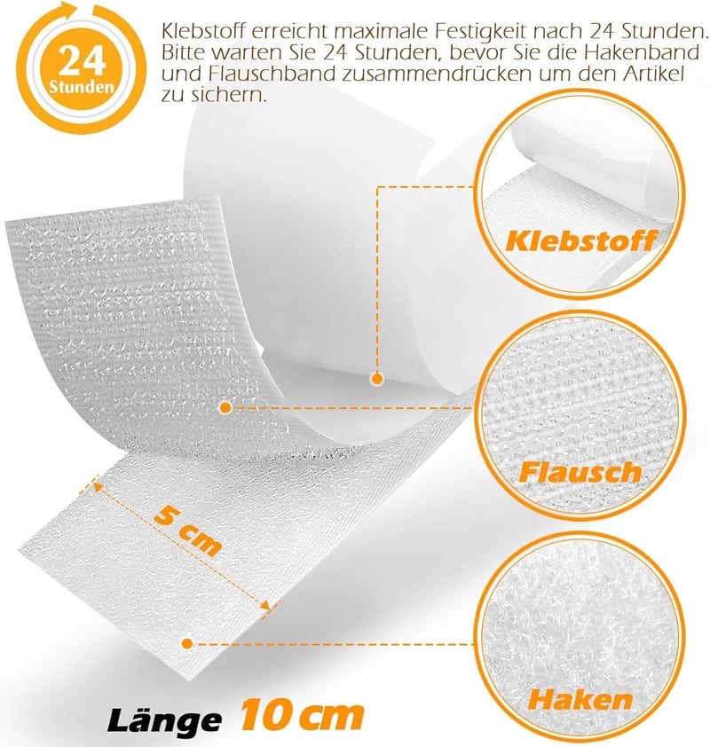 Blooven Kétoldalas Ragasztó Szalag 20db 50x100mm Fehér Erős Ragasztópárnák - 20 Stück 50*100mm, White