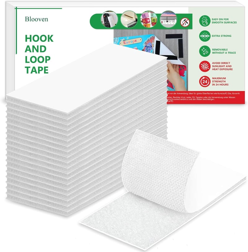 Blooven Kétoldalas Ragasztó Szalag 20db 50x100mm Fehér Erős Ragasztópárnák - 20 Stück 50*100mm, White