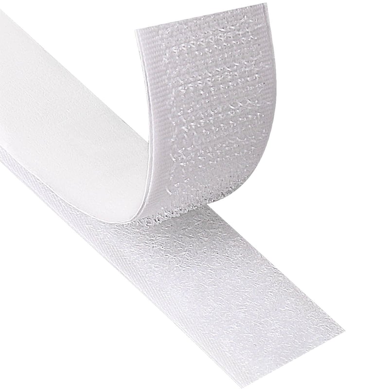 Samolepiaca páska so suchým zipsom Blooven 20 mm x 8 m, extra silná obojstranná suchá zips páska, biela