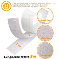 Samolepiaca páska so suchým zipsom Blooven 20 mm x 8 m, extra silná obojstranná suchá zips páska, biela 3