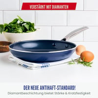 Blue Diamond tava za kuhanje s keramičkim premazom ojačanim dijamantima, 26 cm, za prženje jaja, bez PFAS-a, pogodna za perilicu posuđa i pećnicu, plava 2