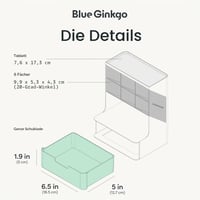 BLUE GINKGO Hive stolni organizator – vertikalna ladica sa 6 pretinaca – držač olovaka i organizator uredskog pribora koji štedi prostor, za školu i kozmetiku 4