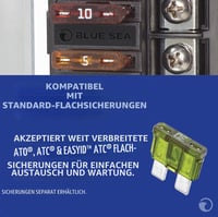 Poistková skrinka Blue Sea Systems ST Blade Compact 5045 – 4 okruhy, pre elektrické systémy lodí a áut 5