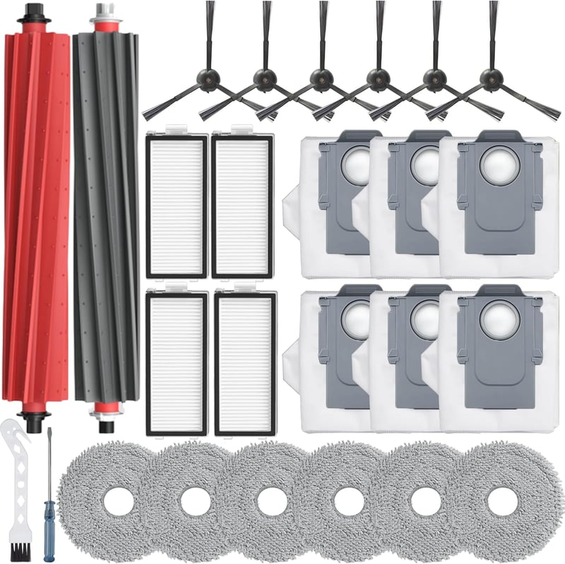 Bluearks 26 részes kiegészítő szett Roborock Qrevo Master/Slim porszívóhoz - Kefe, szűrő, mop pad, oldalkefe, porzsák