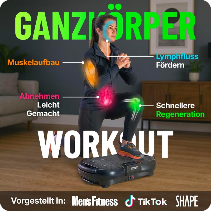 Bluefin Fitness Ultra Slim vibrációs tréner, 5 program, 180 szint, teljes test edzés