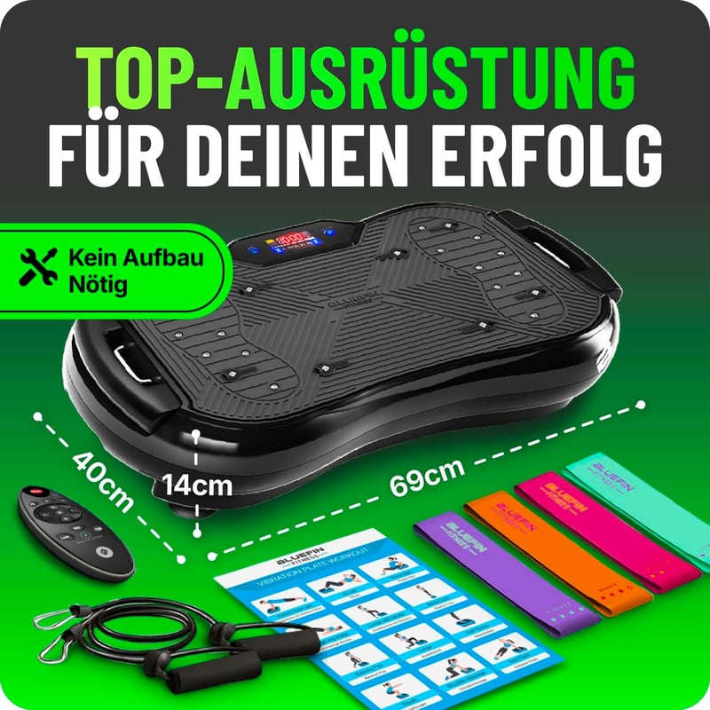 Bluefin Fitness Ultra Slim vibrációs tréner, 5 program, 180 szint, teljes test edzés
