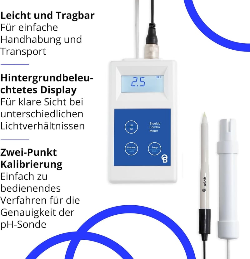 Bluelab METCOMPLUS Combo pH, EC és hőmérséklet mérő hidroponikus növénytermesztéshez - pH/EC/Temp meter in multiple substrates