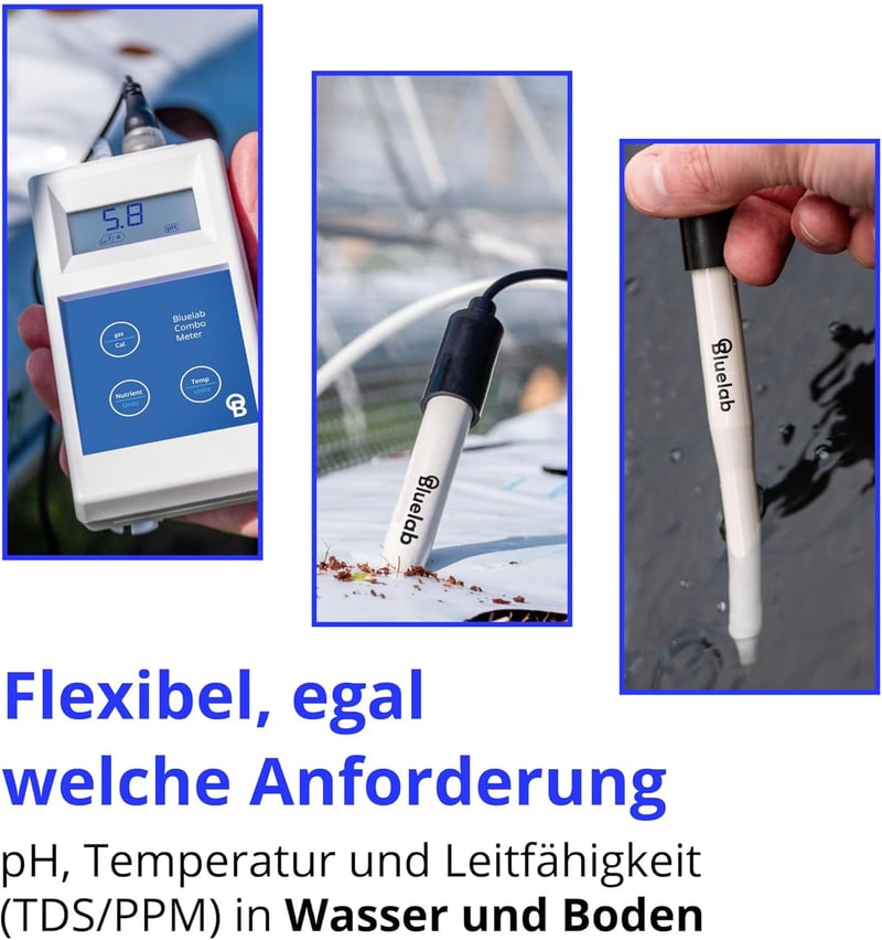 Bluelab METCOMPLUS Combo pH, EC és hőmérséklet mérő hidroponikus növénytermesztéshez - pH/EC/Temp meter in multiple substrates