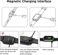 Magnetický USB nabíjací kábel Blueshaweu pre inteligentné hodinky Loddery IDW19 – 3,3 m – čierny 6