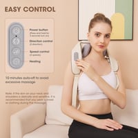 Bluessiery 6D Shiatsu nyak-váll-hát masszírozó 42 C melegterápiával, 2 mód, 3 fokozat, hordozható elektromos 5