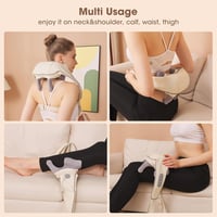 Bluessiery 6D Shiatsu nyak-váll-hát masszírozó 42 C melegterápiával, 2 mód, 3 fokozat, hordozható elektromos 7