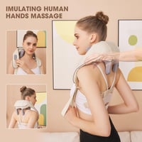 Bluessiery 6D Shiatsu nyak-váll-hát masszírozó 42 C melegterápiával, 2 mód, 3 fokozat, hordozható elektromos 2