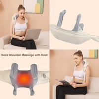 Bluessiery 6D Shiatsu nyak-váll-hát masszírozó 42 C melegterápiával, 2 mód, 3 fokozat, hordozható elektromos 6