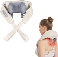 Bluessiery 6D Shiatsu nyak-váll-hát masszírozó 42 C melegterápiával, 2 mód, 3 fokozat, hordozható elektromos 1