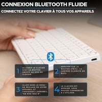 Bluetooth klávesnica Bluestork pre Mac - bezdrôtová, nabíjateľná cez USB-C, kompaktná, tichá - kompatibilná s Mac, iMac, iPad Air, iPad Pro, f 4