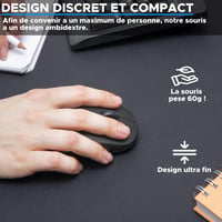 Mouse Wireless Bluetooth Bluestork Reîncărcabil, Ultra Subțire, 3200 DPI, Silentios, Ambidextru, pentru PC și Mac, cu Receptor Nano USB 3