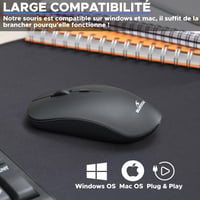 Mouse Wireless Bluetooth Bluestork Reîncărcabil, Ultra Subțire, 3200 DPI, Silentios, Ambidextru, pentru PC și Mac, cu Receptor Nano USB 5