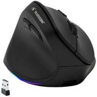 Ergonomická vertikálna bezdrôtová myš Bluestork pre ľavákov, 800-2400 DPI, 6 tlačidiel, RGB 1