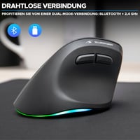 Ergonomická vertikálna bezdrôtová myš Bluestork pre ľavákov, 800-2400 DPI, 6 tlačidiel, RGB 5