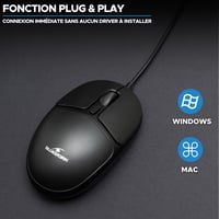 Mouse cu fir compact Bluestork M-W-OFF20 – Mouse de calculator ambidextru compatibil cu PC și Mac, 1000 DPI 7