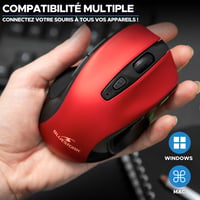 Bezdrôtová myš Bluestork M-WL-OFF75, Bluetooth a USB 2,4 GHz, tichá – červená 8