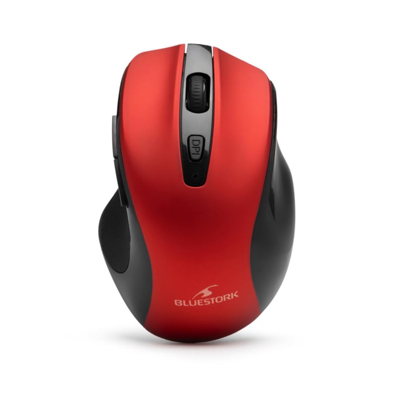 Bezdrôtová myš Bluestork M-WL-OFF75, Bluetooth a USB 2,4 GHz, tichá – červená