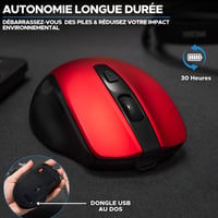 Bezdrôtová myš Bluestork M-WL-OFF75, Bluetooth a USB 2,4 GHz, tichá – červená 5