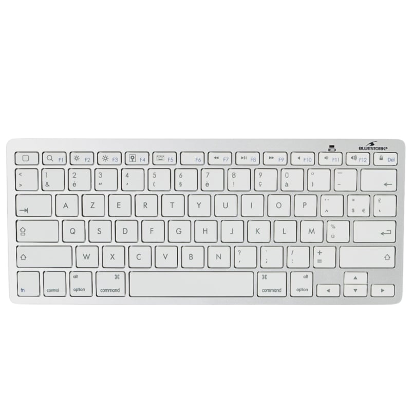 Mini Bluetooth klávesnica Bluestork pre Mac/iPad/iPhone – AZERTY – biela
