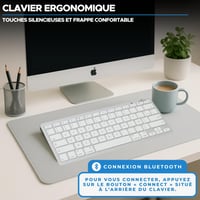 Mini Bluetooth klávesnica Bluestork pre Mac/iPad/iPhone – AZERTY – biela 2