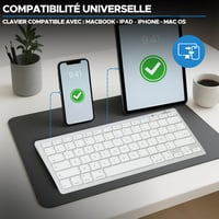 Mini Bluetooth klávesnica Bluestork pre Mac/iPad/iPhone – AZERTY – biela 3