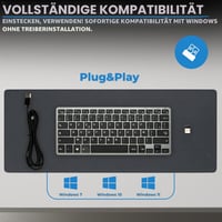 Bezdrôtová Bluetooth klávesnica Bluestork s francúzskym rozložením AZERTY, 90-hodinová výdrž batérie, nabíjanie cez USB-C, 14 multimediálnych klávesových skratiek, čierna 8