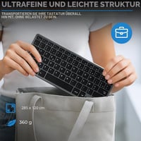 Bezdrôtová Bluetooth klávesnica Bluestork s francúzskym rozložením AZERTY, 90-hodinová výdrž batérie, nabíjanie cez USB-C, 14 multimediálnych klávesových skratiek, čierna 7