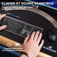 Bezdrôtová súprava klávesnice a myši Bluestork – Grafický inteligentný dongle – Čierna – Bezdrôtové PC kombo 3