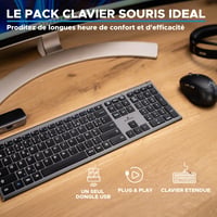 Bezdrôtová súprava klávesnice a myši Bluestork – Grafický inteligentný dongle – Čierna – Bezdrôtové PC kombo 2