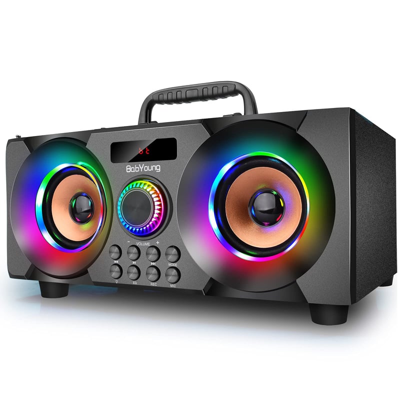 Boxă Bluetooth 60W Portabilă cu Subwoofer, Radio FM, Lumini LED Colorate, Rază de Acțiune 30m, Bluetooth 5.0 Sunet Stereo Wireless