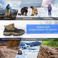 BLUEVER Protišmykové návleky na obuv – 32 hrotov z nehrdzavejúcej ocele, horolezecké mačky pre mužov a ženy, na turistiku, trekking, zimné outdoorové aktivity 7