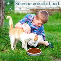 Blulu 4 db kerámia macskás tál csúszásmentes szőnyeggel 7