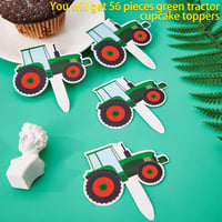 Blulu 56 darabos traktor cupcake topperek mezőgazdasági party dekorációhoz 6
