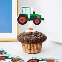 Blulu 56 darabos traktor cupcake topperek mezőgazdasági party dekorációhoz 5