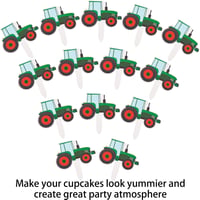 Blulu 56 darabos traktor cupcake topperek mezőgazdasági party dekorációhoz 7