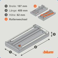 Blum AMBIA-LINE rezačka fólií na hliníkovú a potravinársku fóliu 4