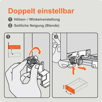 Set glisiere Blum Tandem 500 mm cu extensie completă, montare sub sertar, cu amortizare Soft-Close Blumotion pentru mobilier de bucătărie, 1 pereche 8