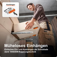 Set glisiere Blum Tandem 500 mm cu extensie completă, montare sub sertar, cu amortizare Soft-Close Blumotion pentru mobilier de bucătărie, 1 pereche 9