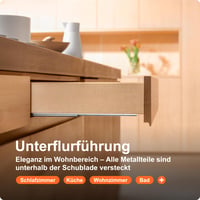 Set glisiere Blum Tandem 500 mm cu extensie completă, montare sub sertar, cu amortizare Soft-Close Blumotion pentru mobilier de bucătărie, 1 pereche 3