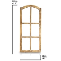 Decorațiune fereastră de grajd vintage Blümelhuber, cadru din lemn semicerc, decor de perete în stil rustic de țară, fereastră decorativă din lemn fără sticlă 2