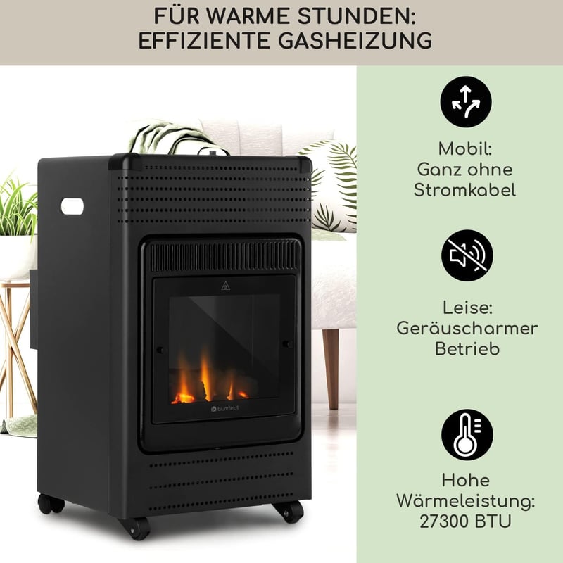 blumfeldt Andora Flame gázfűtő 2 vagy 3,4 kW, 68 m² fűtési terület, elektromos gyújtás
